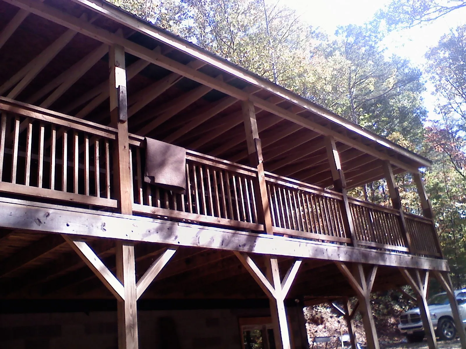 Timber framing under a new elevated porch and deck — Roof Leak Repair in Lancing by Roofing Brothers